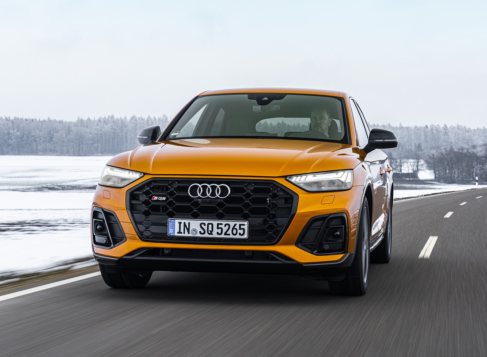 2021 Audi SQ5 Sportback TDI (Color: Dragon Orange) Front Wallpapers  (1). Download Wallpaper
