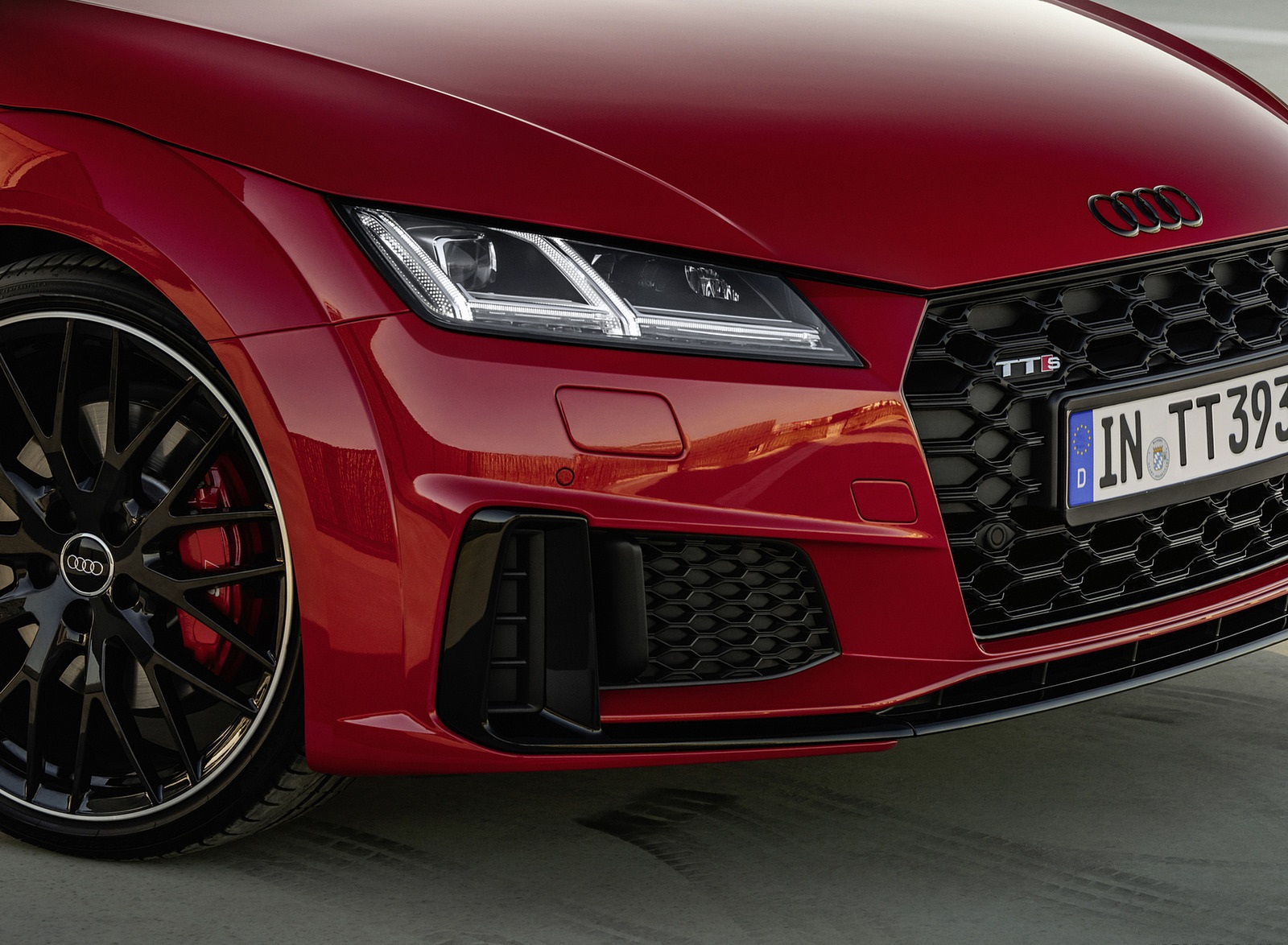 2021 Audi TTS Coupe Competition Plus (Color: Tango Red) Headlight Wallpapers (10)