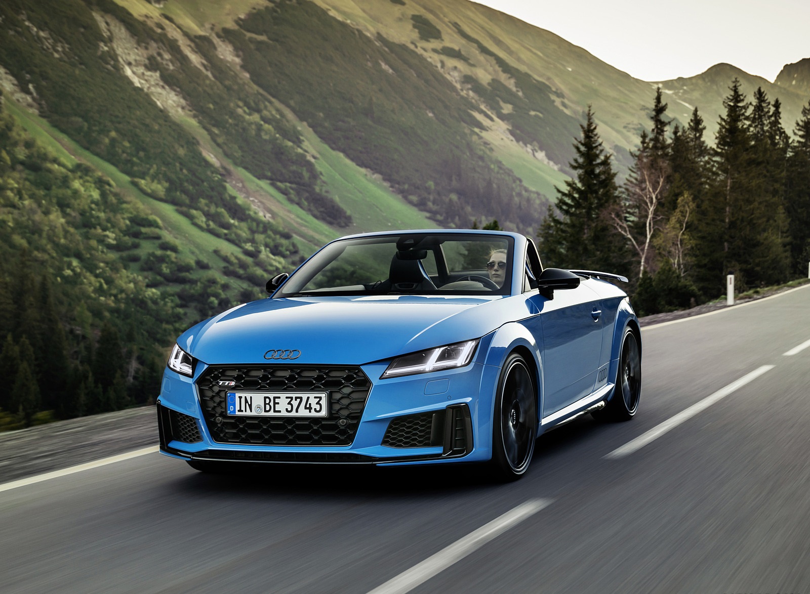 2021 Audi TTS Roadster Competition Plus (Color: Turbo Blue) Front Three-Quarter Wallpapers (1)