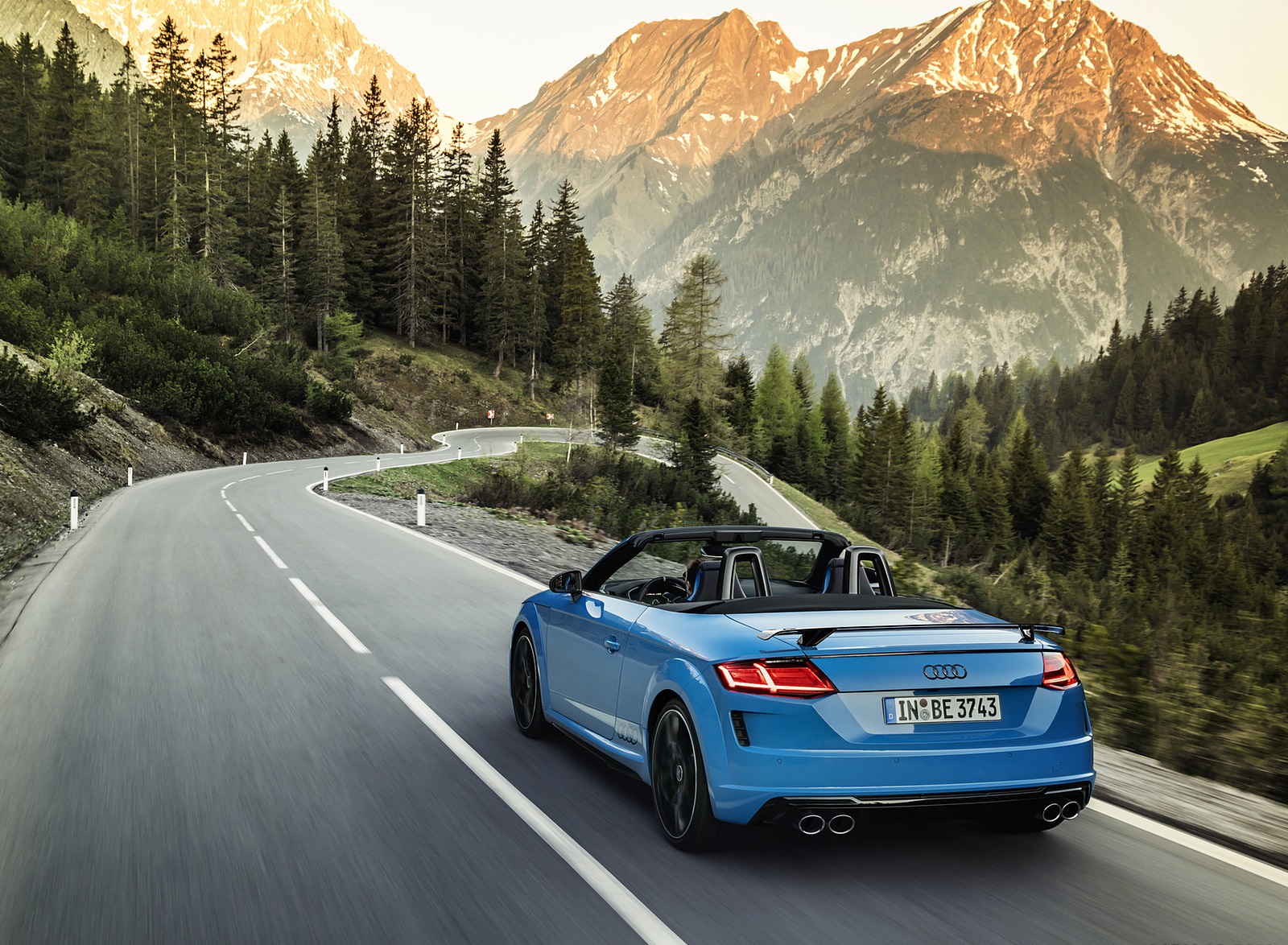2021 Audi TTS Roadster Competition Plus (Color: Turbo Blue) Rear Three-Quarter Wallpapers  (4)