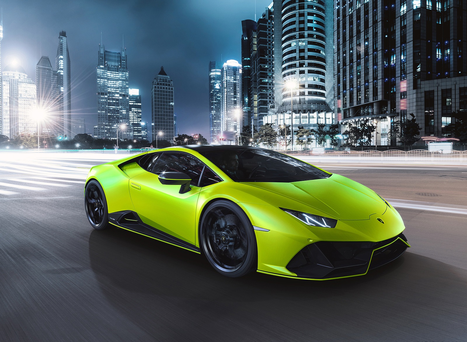 2021 Lamborghini Huracán EVO Fluo Capsule (Color: Green) Front Three-Quarter Wallpapers (3)