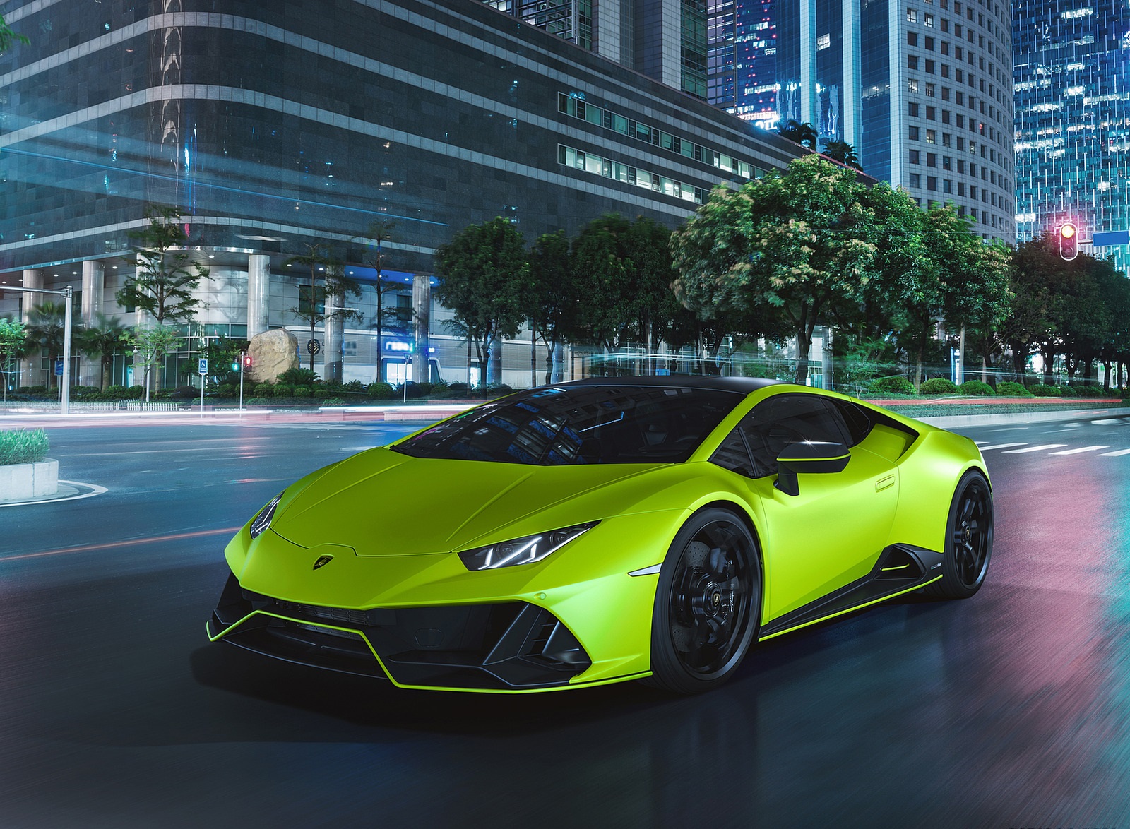 2021 Lamborghini Huracán EVO Fluo Capsule (Color: Green) Front Three-Quarter Wallpapers (4)