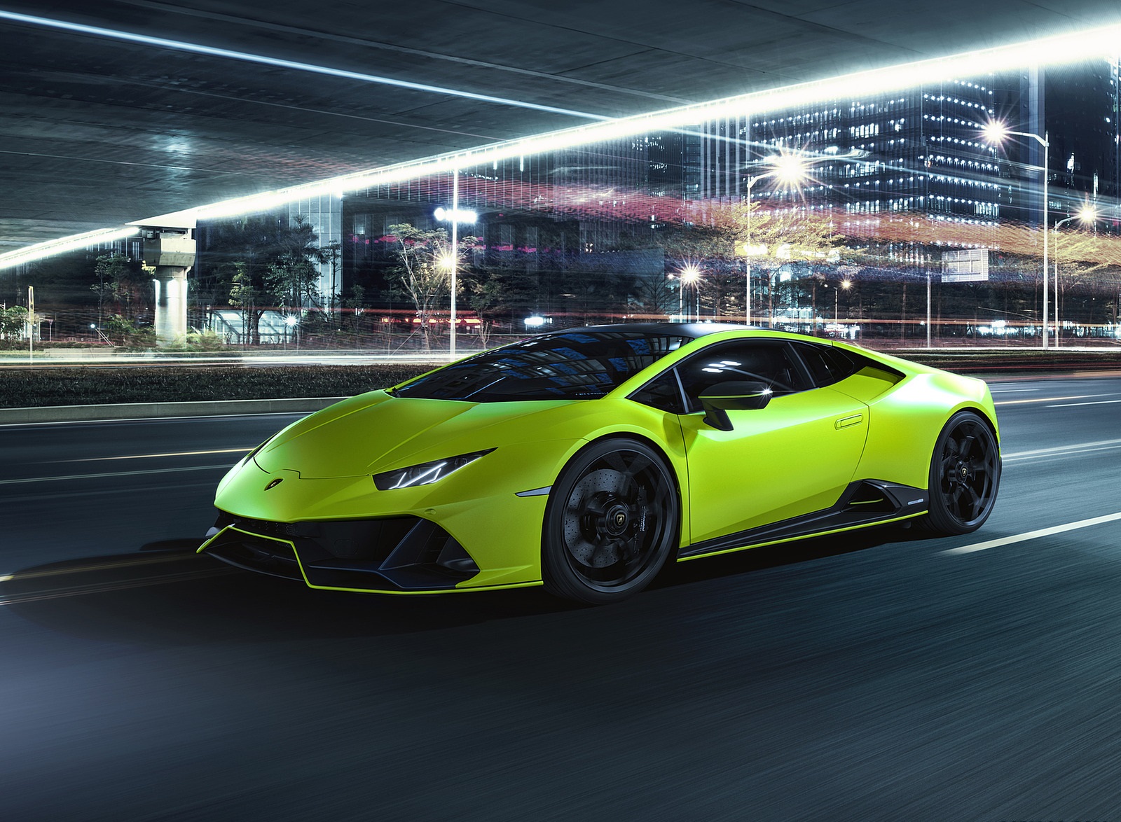 2021 Lamborghini Huracán EVO Fluo Capsule (Color: Green) Front Three-Quarter Wallpapers (1). Download Wallpaper