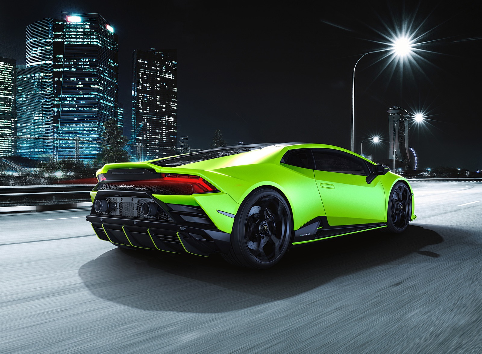 2021 Lamborghini Huracán EVO Fluo Capsule (Color: Green) Rear Three-Quarter Wallpapers (5)