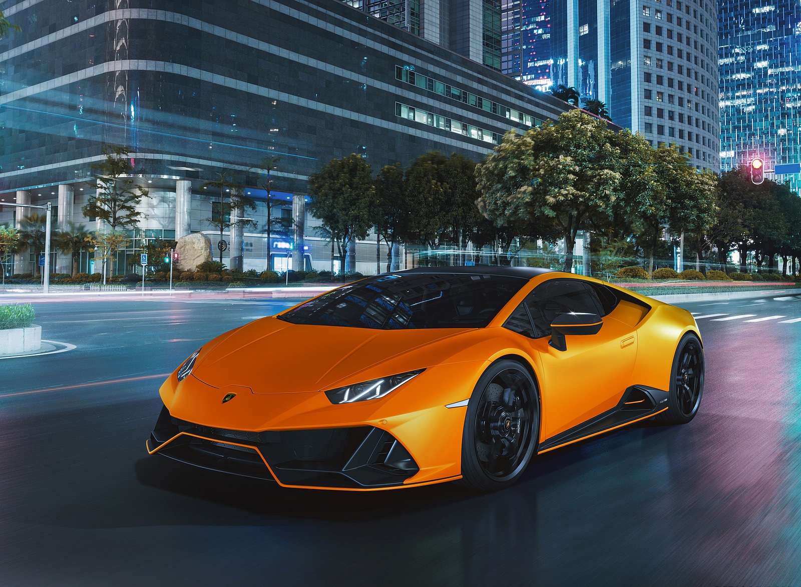 2021 Lamborghini Huracán EVO Fluo Capsule (Color: Orange) Front Three-Quarter Wallpapers #18 of 21