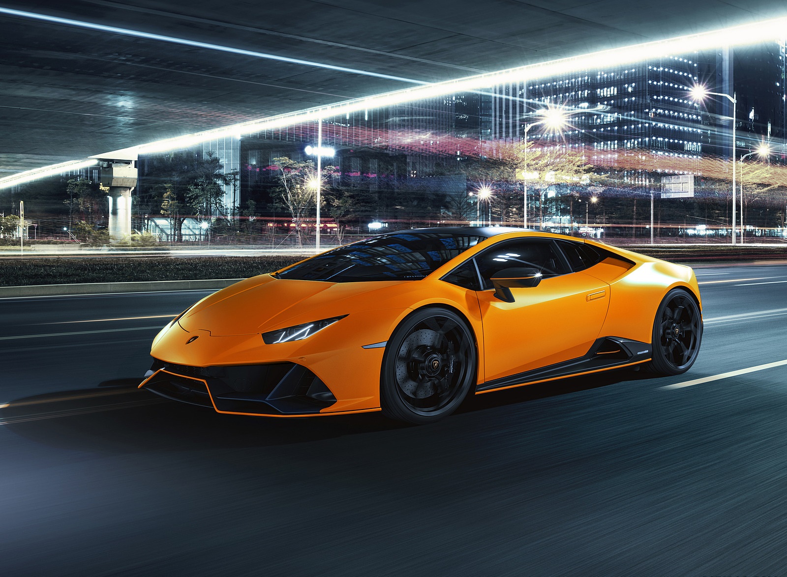2021 Lamborghini Huracán EVO Fluo Capsule (Color: Orange) Front Three-Quarter Wallpapers #17 of 21