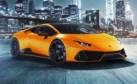 2021 Lamborghini Huracán EVO Fluo Capsule (Color: Orange) Front Three-Quarter Wallpapers 450x275 (21)