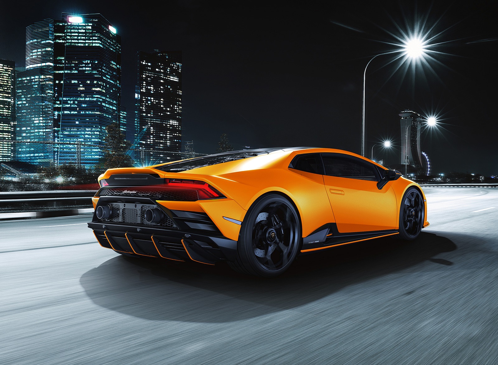 2021 Lamborghini Huracán EVO Fluo Capsule (Color: Orange) Rear Three-Quarter Wallpapers #20 of 21