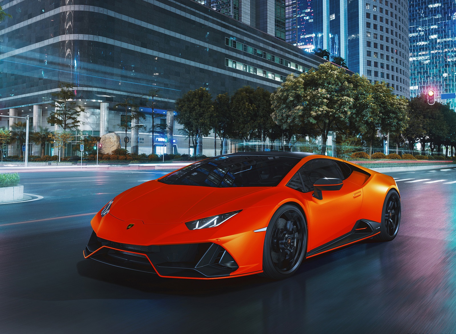2021 Lamborghini Huracán EVO Fluo Capsule (Color: Red) Front Three-Quarter Wallpapers #12 of 21