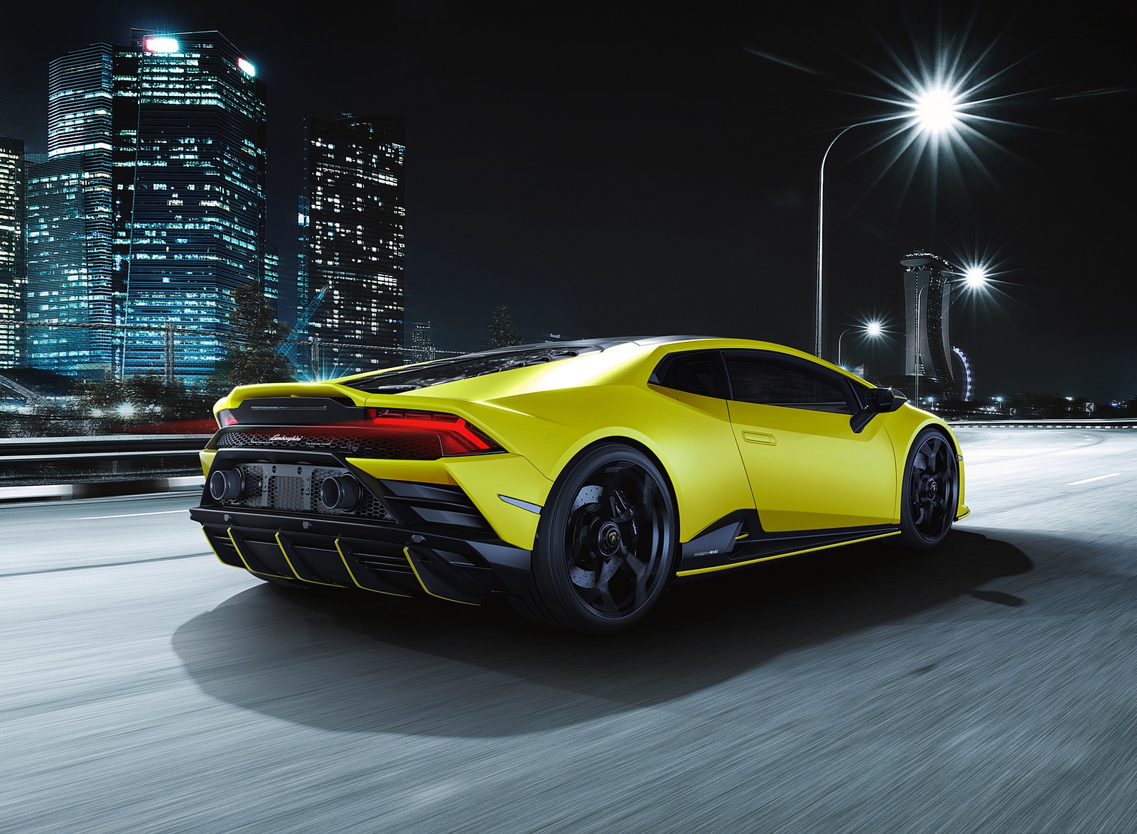 2021 Lamborghini Huracán EVO Fluo Capsule (Color: Yellow) Rear Three-Quarter Wallpapers (10)