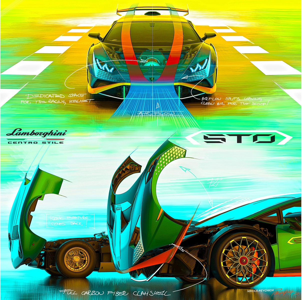2021 Lamborghini Huracán STO Design Sketch Wallpapers #134 of 135