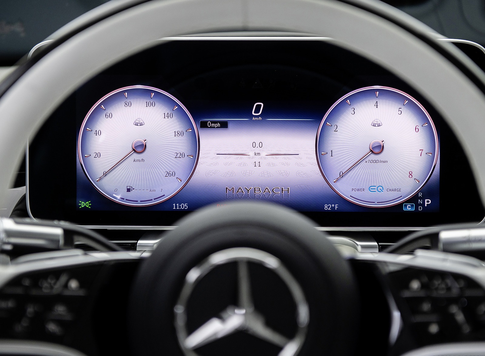 2021 Mercedes-Maybach S-Class (Color: Designo Crystal White / Silver Grey Pearl) Digital Instrument Cluster Wallpapers #98 of 149