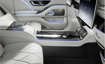 2021 Mercedes-Maybach S-Class (Color: Designo Crystal White / Silver Grey Pearl) Interior Rear Seats Wallpapers  450x275 (114)