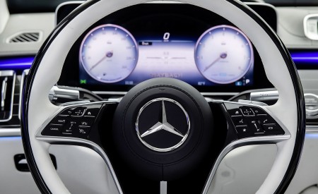 2021 Mercedes-Maybach S-Class (Color: Designo Crystal White / Silver Grey Pearl) Interior Steering Wheel Wallpapers 450x275 (92)