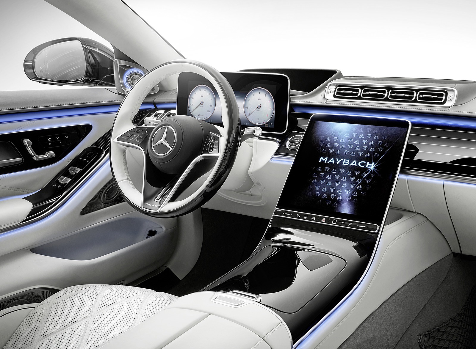 2021 Mercedes-Maybach S-Class (Color: Designo Crystal White / Silver Grey Pearl) Interior Wallpapers #96 of 149