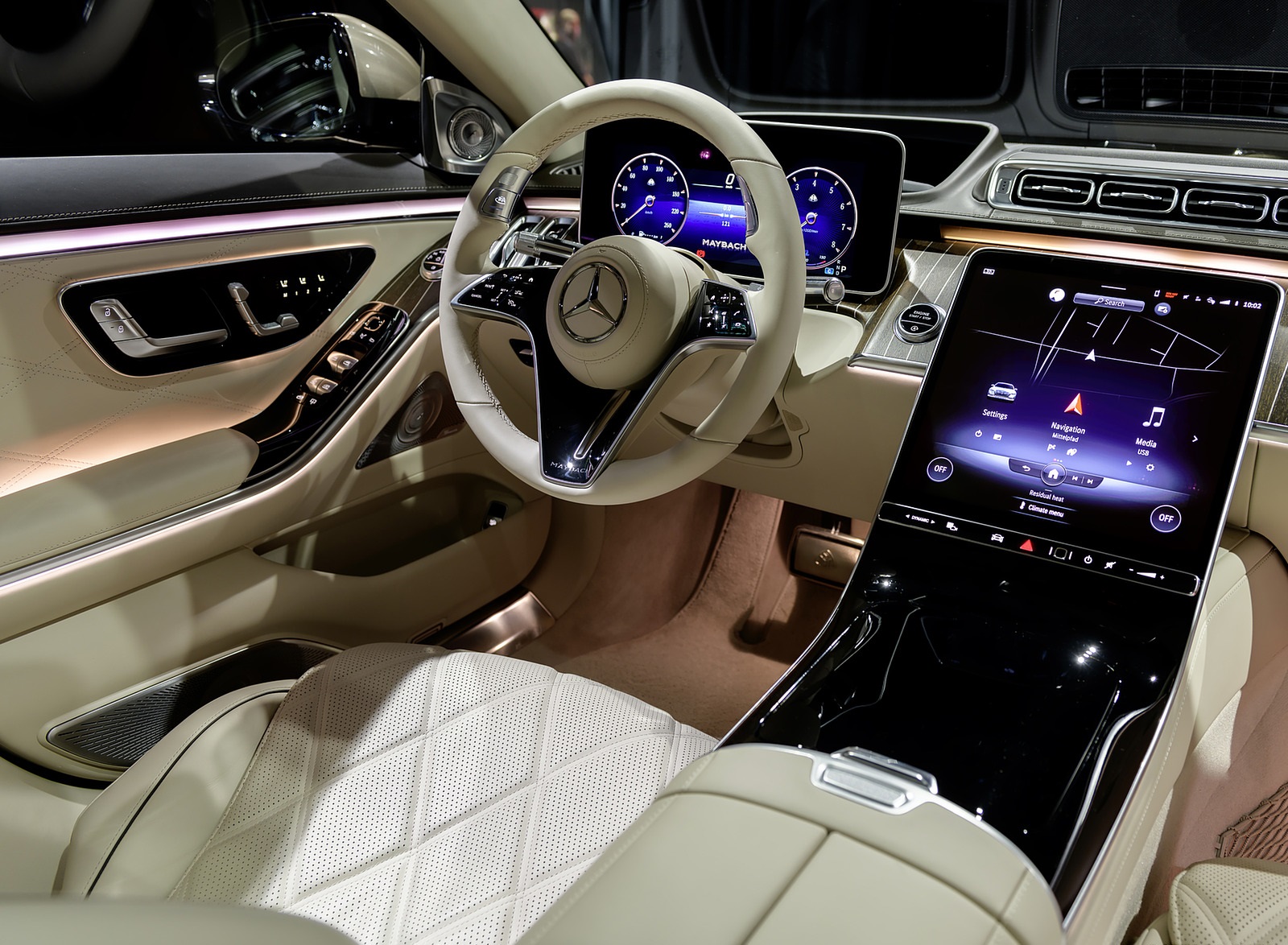 2021 Mercedes-Maybach S-Class (Leather Nappa macchiato beige bronze brown pearl) Central Console Wallpapers #54 of 149