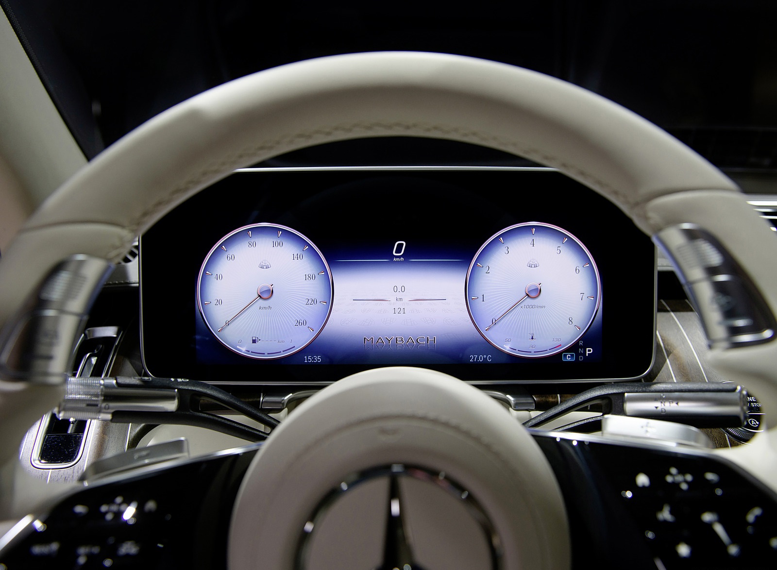 2021 Mercedes-Maybach S-Class (Leather Nappa macchiato beige bronze brown pearl) Digital Instrument Cluster Wallpapers #49 of 149