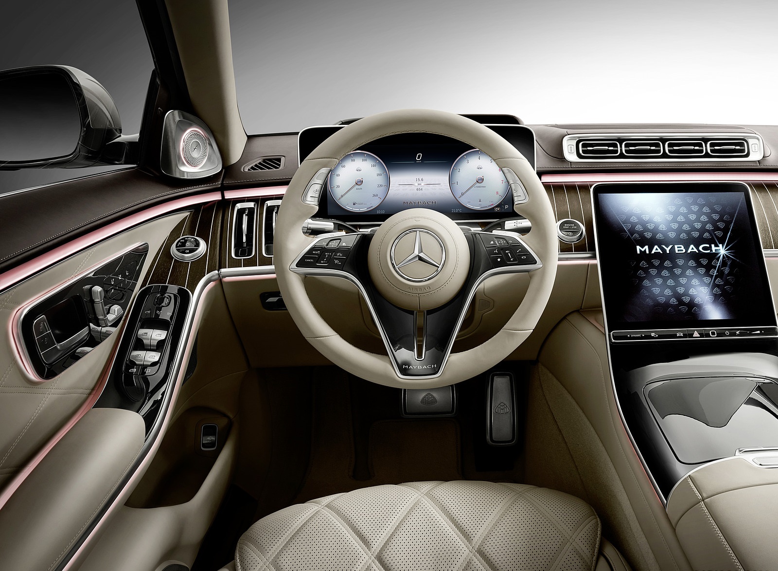 2021 Mercedes-Maybach S-Class (Leather Nappa macchiato beige bronze brown pearl) Interior Cockpit Wallpapers #45 of 149