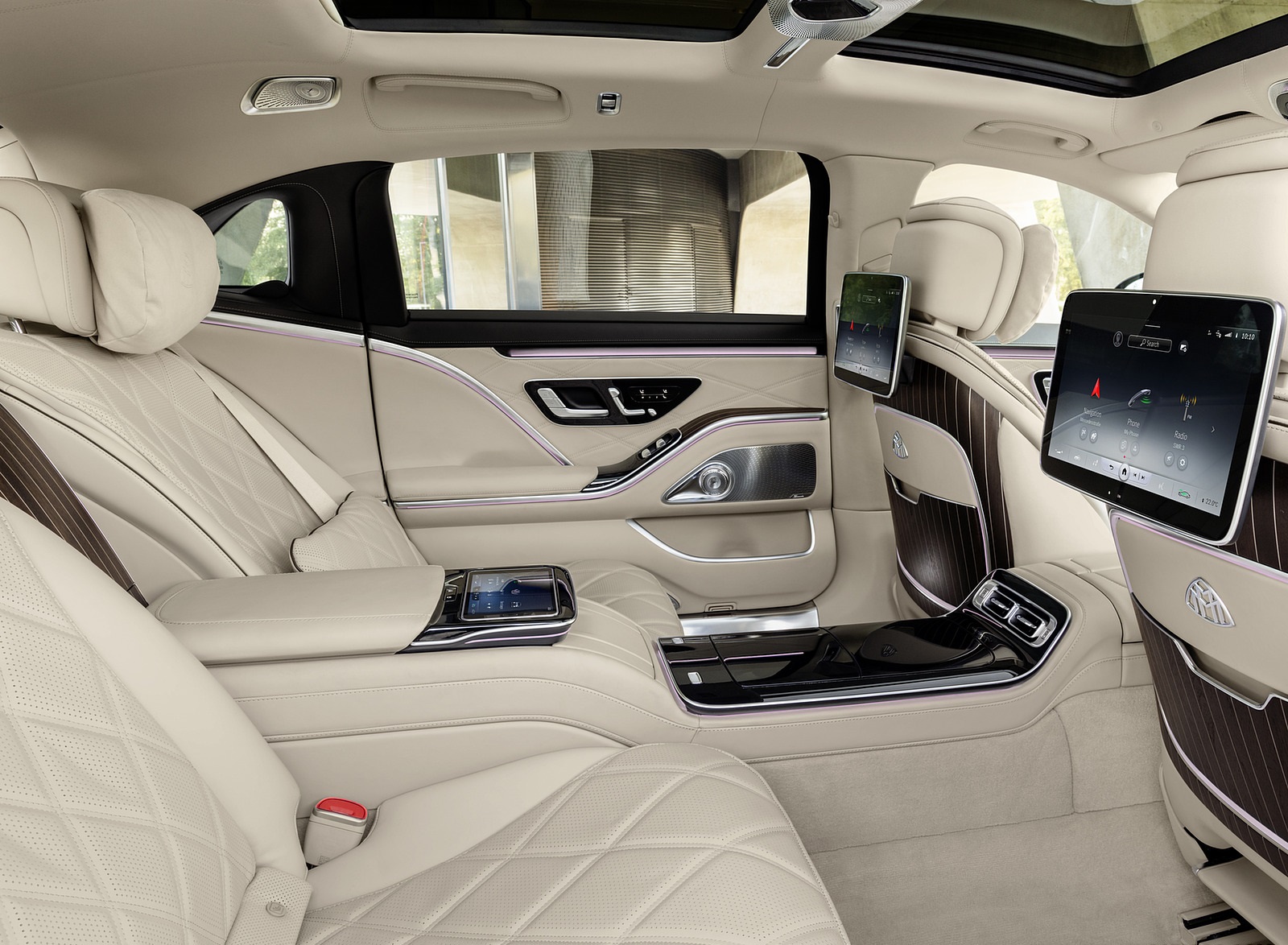 2021 Mercedes-Maybach S-Class (Leather Nappa macchiato beige bronze brown pearl) Interior Rear Seats Wallpapers  #72 of 149