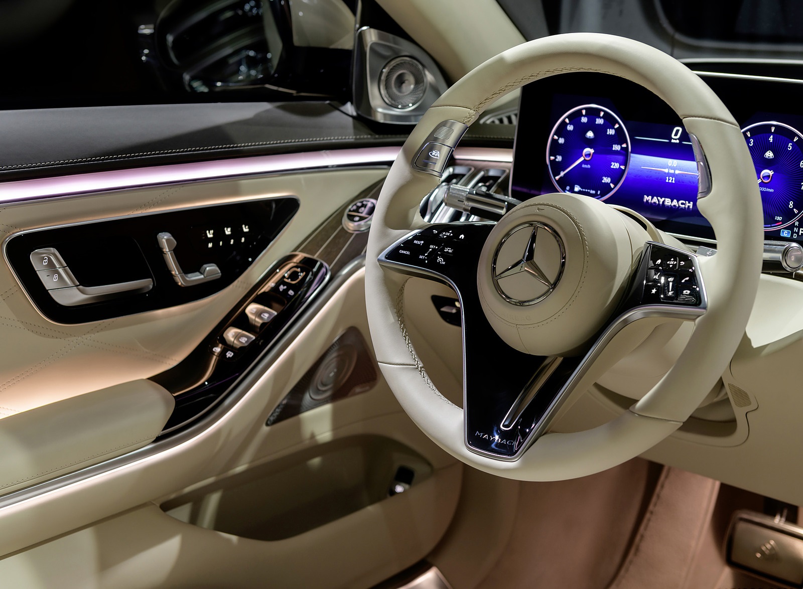 2021 Mercedes-Maybach S-Class (Leather Nappa macchiato beige bronze brown pearl) Interior Steering Wheel Wallpapers #44 of 149