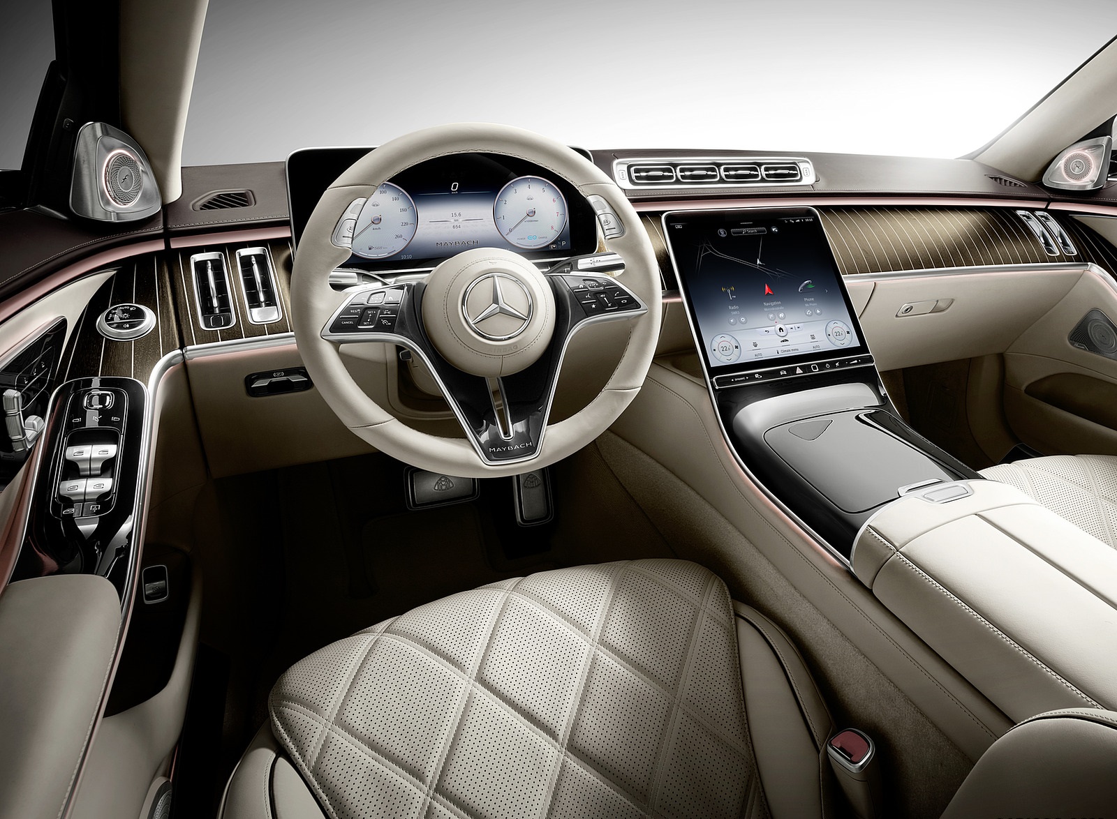 2021 Mercedes-Maybach S-Class (Leather Nappa macchiato beige bronze brown pearl) Interior Wallpapers #42 of 149