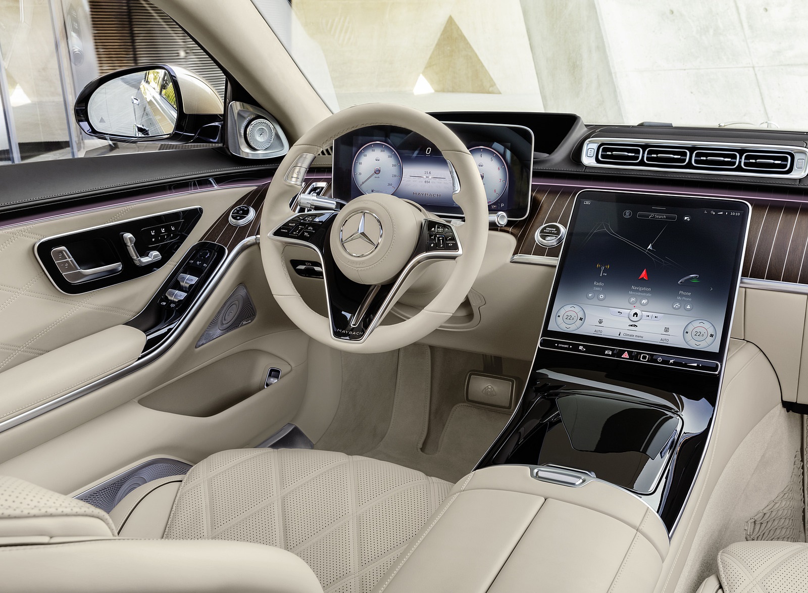2021 Mercedes-Maybach S-Class (Leather Nappa macchiato beige bronze brown pearl) Interior Wallpapers #47 of 149