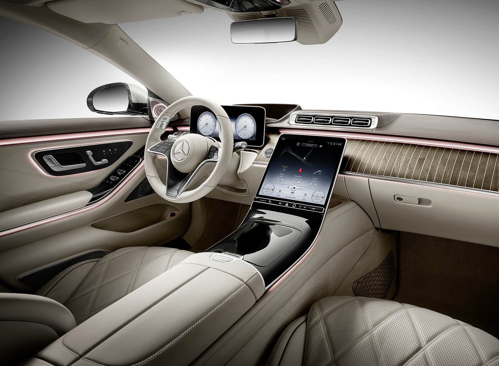2021 Mercedes-Maybach S-Class (Leather Nappa macchiato beige bronze brown pearl) Interior Wallpapers #46 of 149