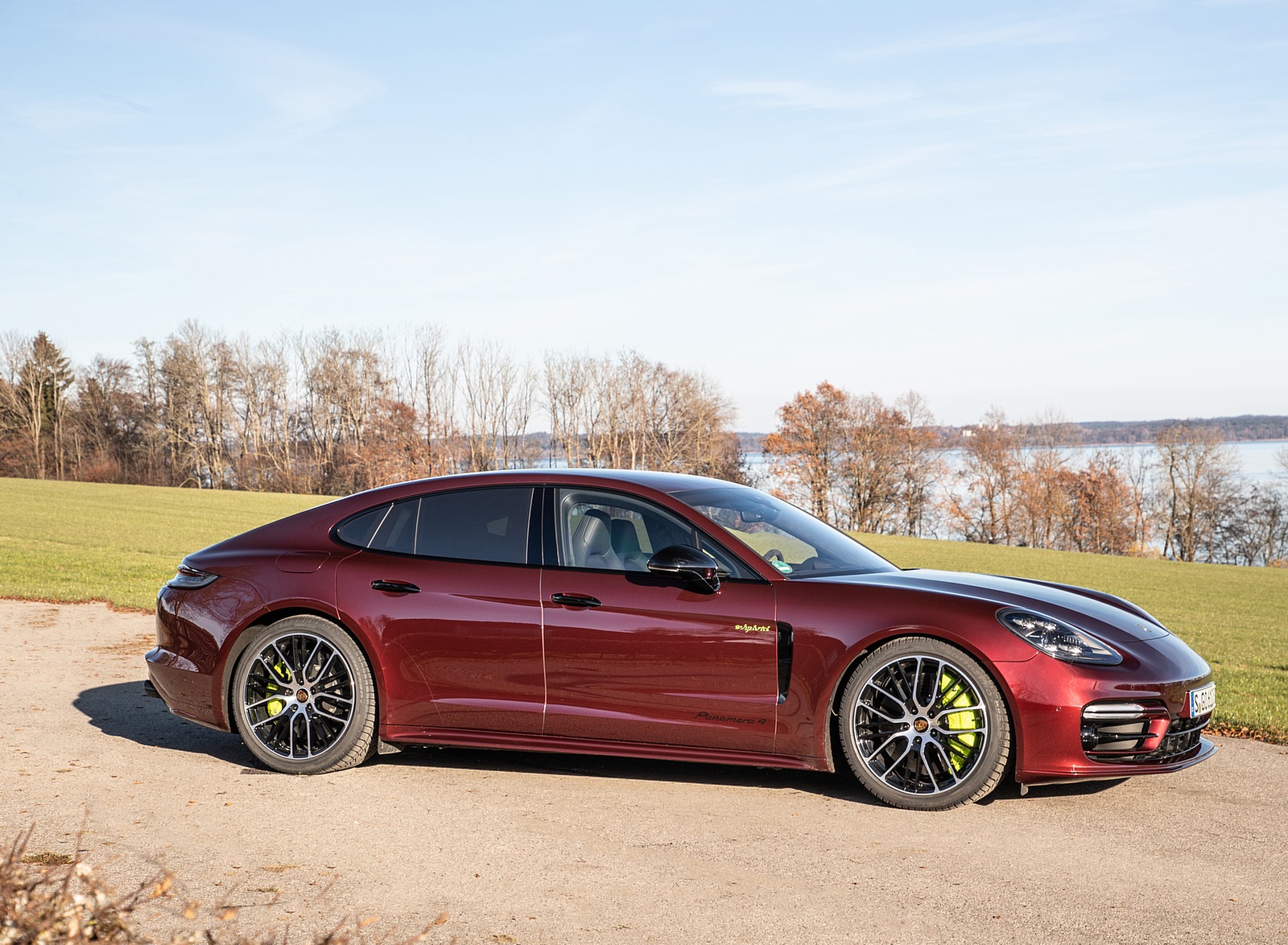 2021 Porsche Panamera 4 E-Hybrid (Color: Cherry Metallic) Side Wallpapers #31 of 38