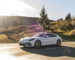 2021 Porsche Panamera Turbo S E-Hybrid (Color: Carrara White Metallic) Front Three-Quarter Wallpapers  150x120