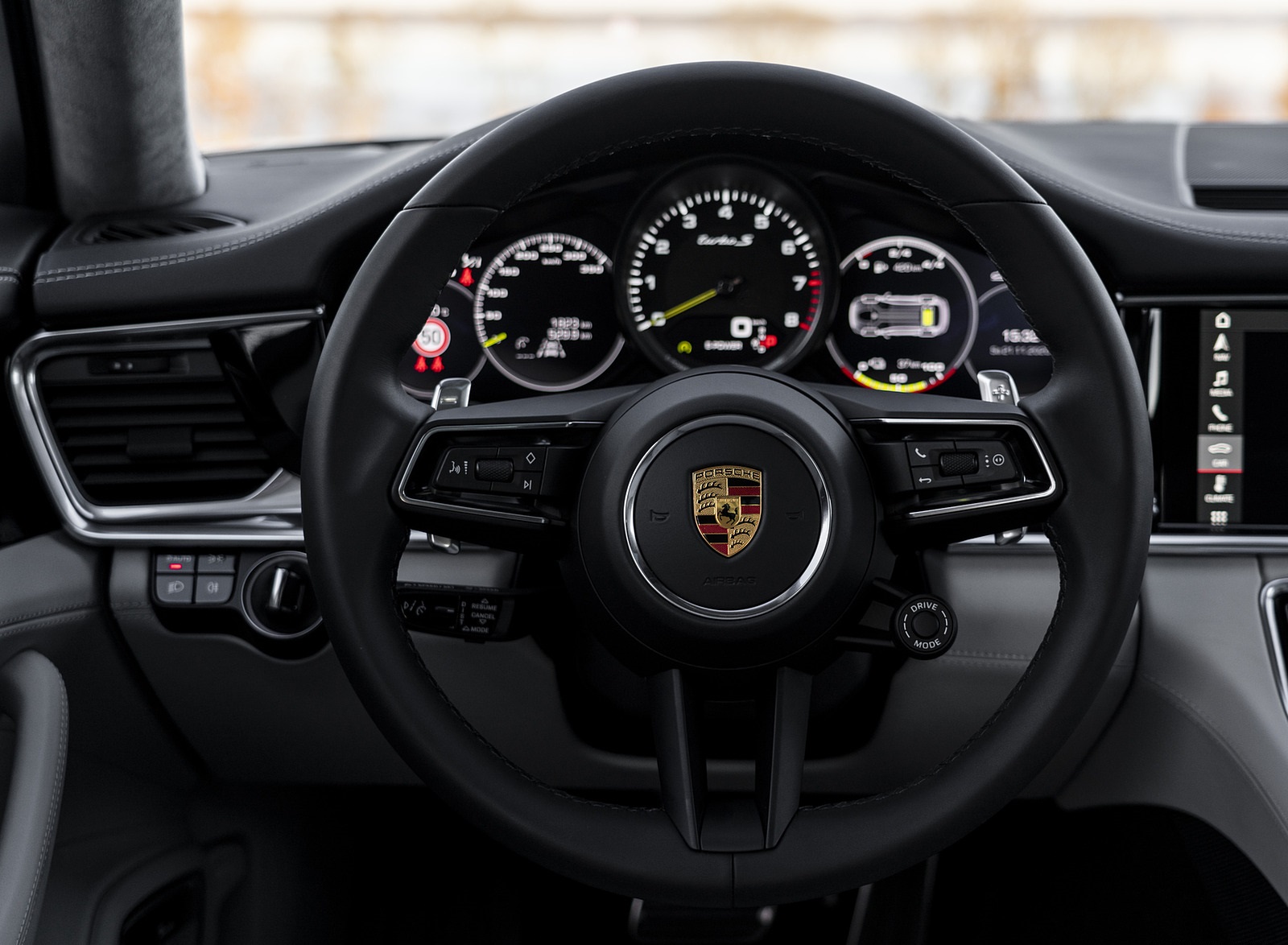 2021 Porsche Panamera Turbo S E-Hybrid Executive (Color: Volcano Grey Metallic) Interior Steering Wheel Wallpapers #28 of 40