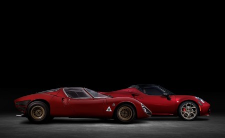 2020 Alfa Romeo 4C Spider 33 Stradale Tributo and 1967 Alfa Romeo 33 Stradale Side Wallpapers 450x275 (15)
