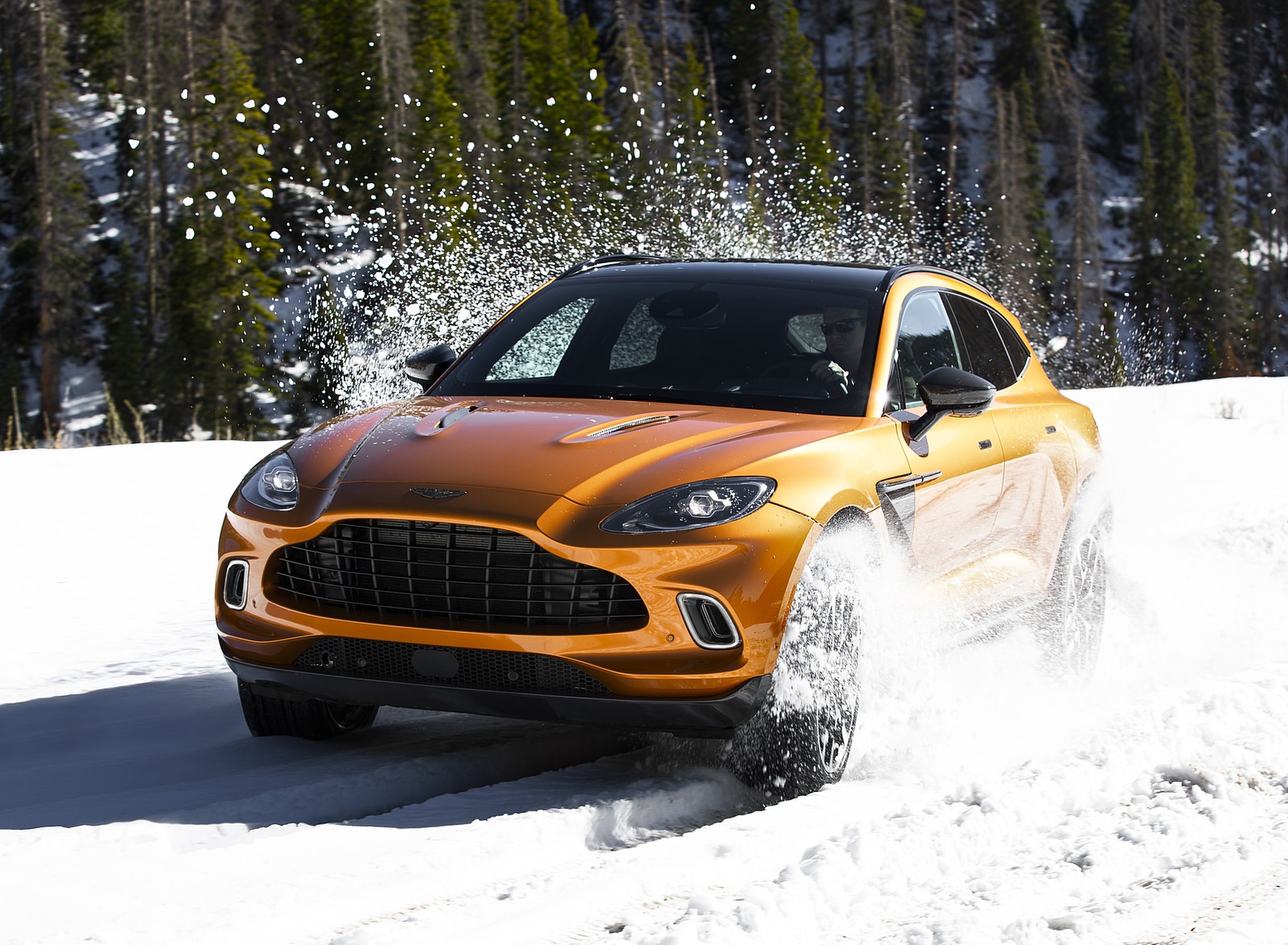 2021 Aston Martin DBX (Color: Golden Saffron; US-Spec) Front Three-Quarter Wallpapers  (1)