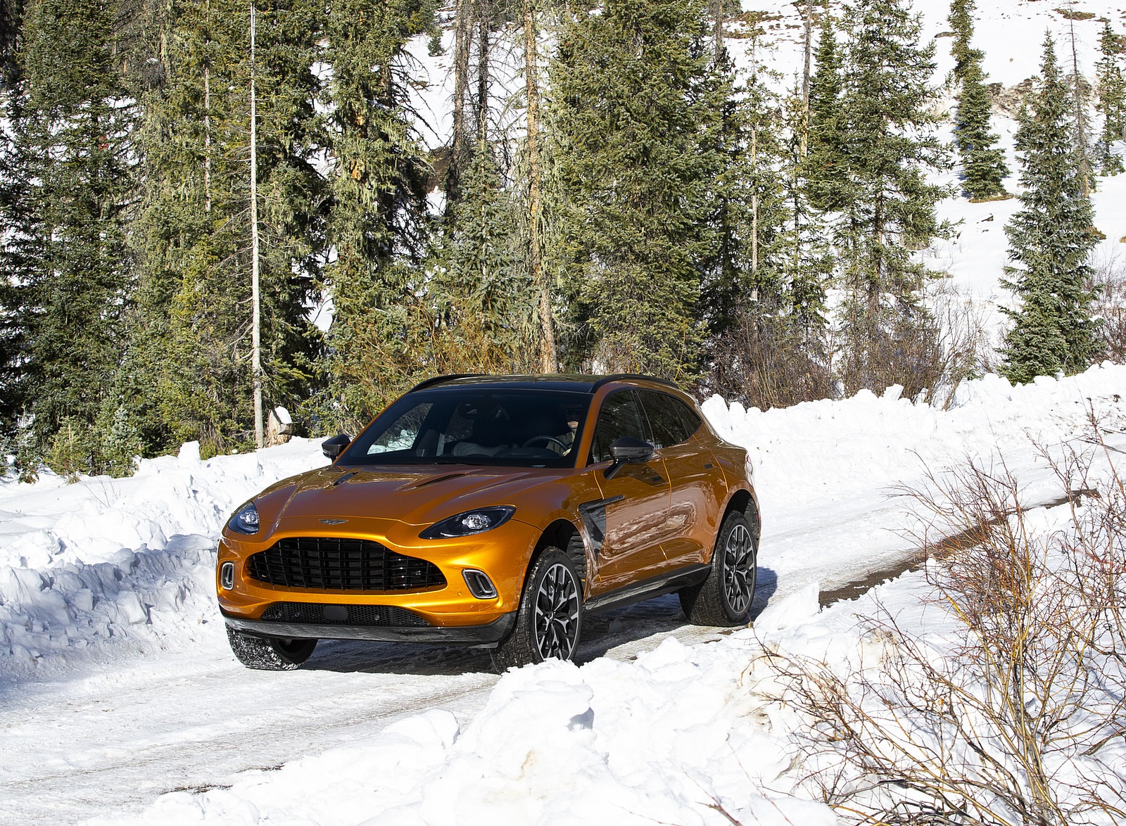 2021 Aston Martin DBX (Color: Golden Saffron; US-Spec) Front Three-Quarter Wallpapers (2)