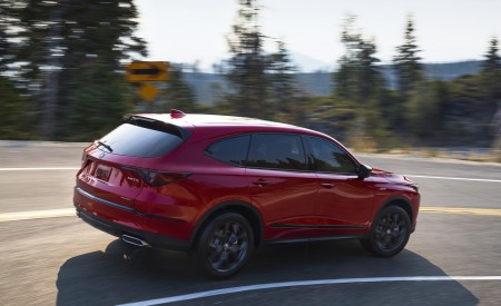 2022 Acura MDX SH-AWD A-Spec (Color: Performance Red Pearl) Rear Three-Quarter Wallpapers 450x275 (22)