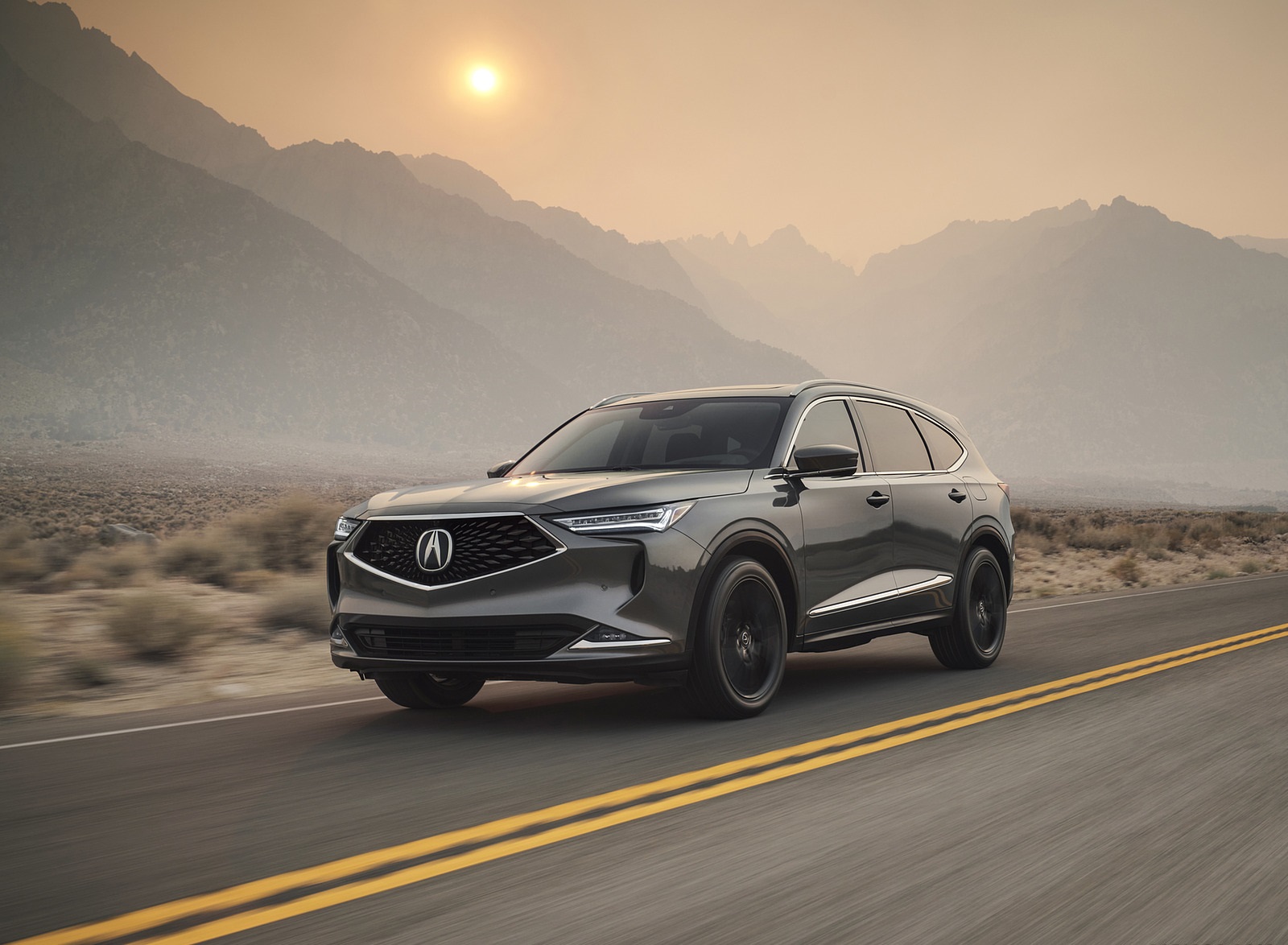 2022 Acura MDX SH-AWD Advance (Color: Liquid Carbon Metallic) Front Three-Quarter Wallpapers #23 of 43