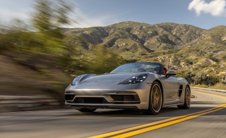 2021 Porsche 718 Boxster GTS 4.0 25 Years (Color: GT Silver) Front Three-Quarter Wallpapers 450x275 (5)