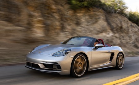 2021 Porsche 718 Boxster GTS 4.0 25 Years (Color: GT Silver) Front Three-Quarter Wallpapers 450x275 (7)