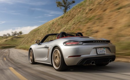 2021 Porsche 718 Boxster GTS 4.0 25 Years (Color: GT Silver) Rear Three-Quarter Wallpapers 450x275 (23)
