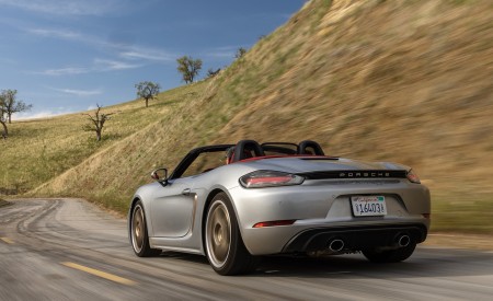 2021 Porsche 718 Boxster GTS 4.0 25 Years (Color: GT Silver) Rear Three-Quarter Wallpapers 450x275 (24)