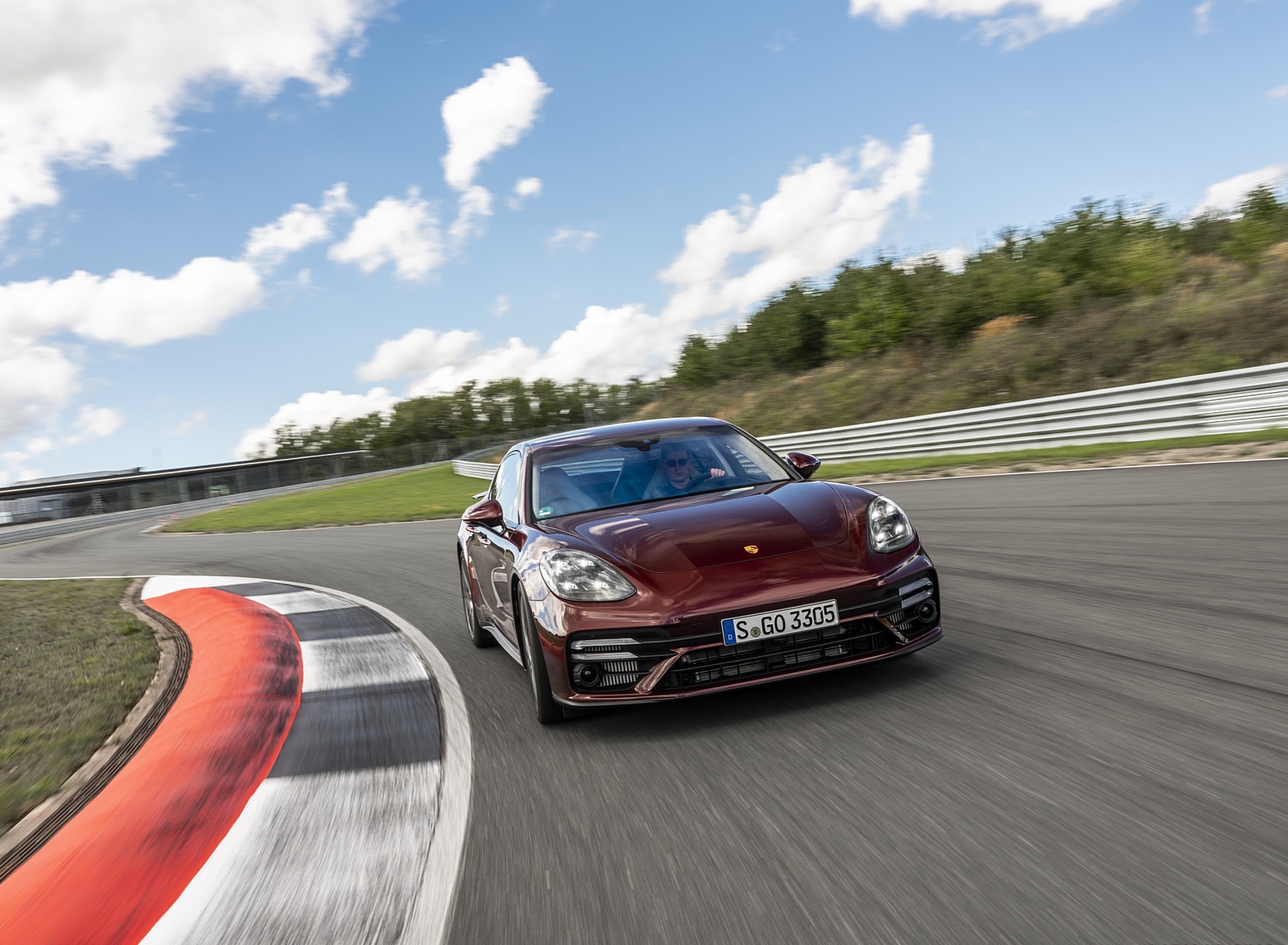 2021 Porsche Panamera Turbo S (Color: Cherry Metallic) Front Wallpapers (10)