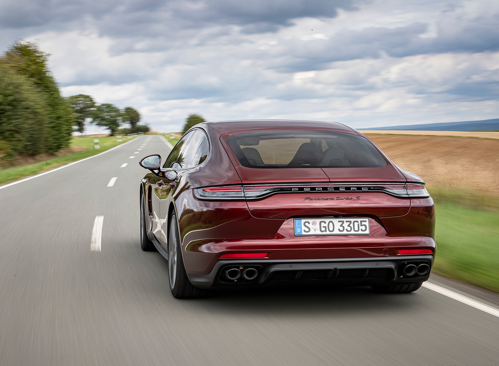 2021 Porsche Panamera Turbo S (Color: Cherry Metallic) Rear Wallpapers (7)