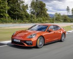 2021 Porsche Panamera Turbo S (Color: Papaya Metallic) Front Three-Quarter Wallpapers 150x120