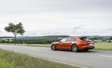 2021 Porsche Panamera Turbo S Sport Turismo (Color: Papaya Metallic) Rear Three-Quarter Wallpapers 450x275 (37)