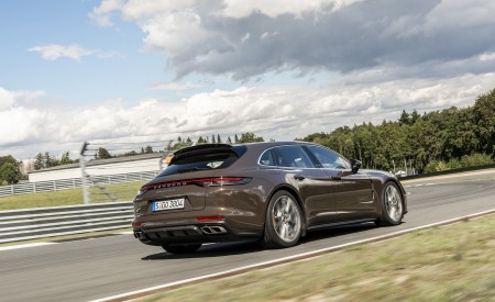 2021 Porsche Panamera Turbo S Sport Turismo (Color: Truffle Brown Metallic) Rear Three-Quarter Wallpapers 450x275 (74)