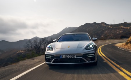 2021 Porsche Panamera Turbo S Sport Turismo (US-Spec; Color: GT Silver Metallic) Front Wallpapers 450x275 (2)