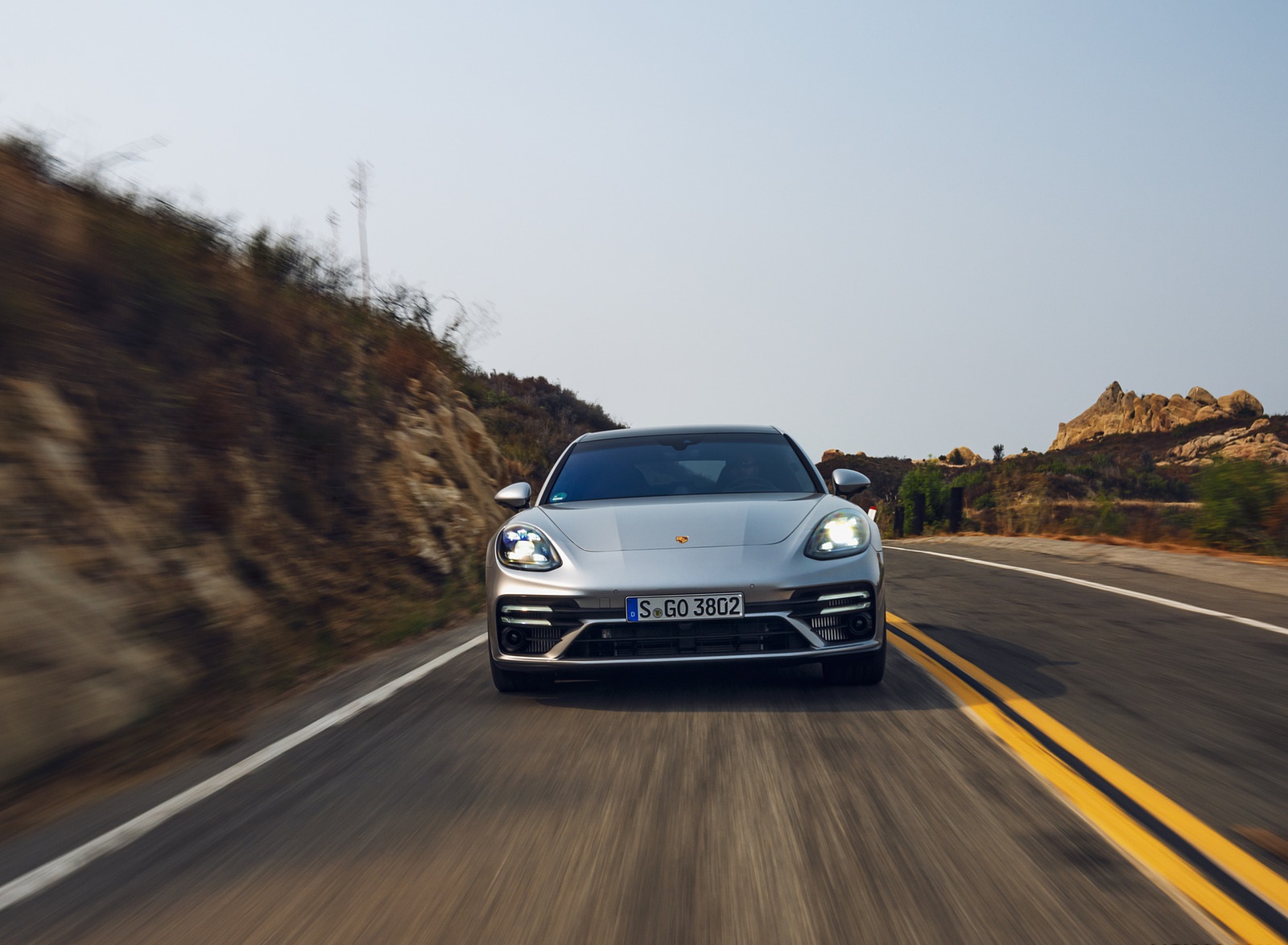 2021 Porsche Panamera Turbo S Sport Turismo (US-Spec; Color: GT Silver Metallic) Front Wallpapers #5 of 114