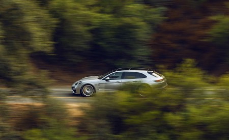 2021 Porsche Panamera Turbo S Sport Turismo (US-Spec; Color: GT Silver Metallic) Side Wallpapers 450x275 (13)