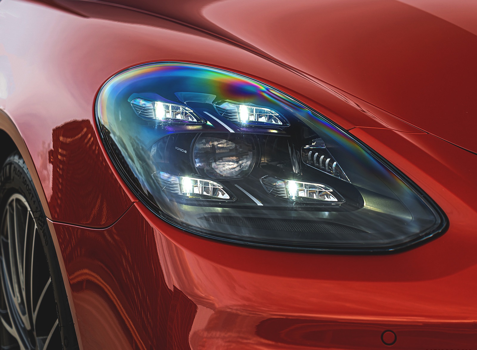 2021 Porsche Panamera Turbo S (US-Spec; Color: Papaya Metallic) Headlight Wallpapers #115 of 137