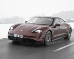 2021 Porsche Taycan (Color: Cherry Metallic) Front Three-Quarter Wallpapers 150x120