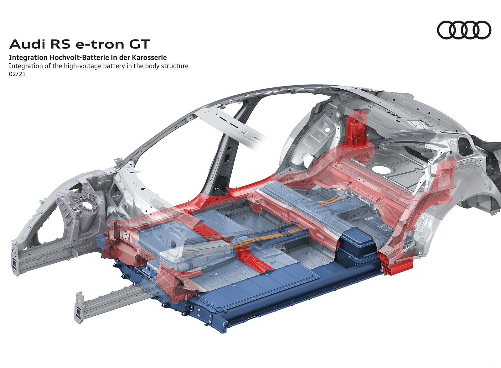 2022 Audi RS e-tron GT Integration of the high-voltage battery in the body structure Wallpapers #173 of 174